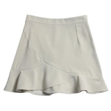 Real Shooting Small Lotus Leaf Side Fishtail Short Skirt Anti-Light High-Rise Thin A Word Bag Hip Skirt