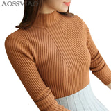 Sweater Women Fashion 2021 Autumn Winter Black Tops Women Knitted Pullovers Long Sleeve Jumper Pull Femme