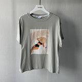 Fashion Bikini Girls Printing T-shirts Summer Tops Tees Woman Shorts Sleeve Loose Cotton Tops Boho Style Character