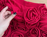 High Waist Three-Dimensional Rose Shorts- Outfit
