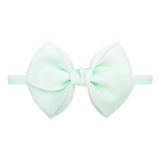 1piece Solid Colors Bowknot Baby Headband For Girls Nylon Elastic Hair Bands Handmade Turban Headwear Hair