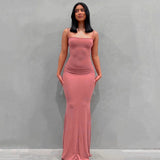 Slip Sleeveless Backless Maxi Dress Women 2022 Y2k Summer Bodycon Elegant Sexy Outfits Ladies Birthday Party Club