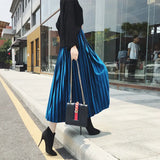 Hundred Folded Skirt Female Students 2025 Spring And Autumn New Korean Version Of High-Rise Half-Dress Mid-Long Long Skirts Appear