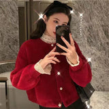 Women Solid Knitted Retro Popular Korean Style Jumper Sweaters Newest Daily All-match Loose O-Neck Vintage Soft