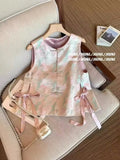 Chinese Style Printing Bandage Design Feeling Vest Women's Dress Gentle And Fashionable To Wear Sleeveless