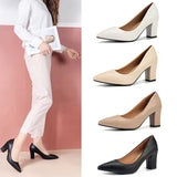 Single Shoes Women's Coarse Heel 2025 Summer New Pointed Work Shoes Shallow One-Foot Pedal Korean Version Of High Heel
