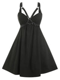 Ring Grommet Retro Velour Dress Velvet Sweetheart Neck High Waist Vintage 50s Fashion Sexy Party