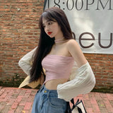 Knitting Shrugs Women Chic Crop Tops Basic Bolero All Match Loose Sun Protection Translucent Fashion Knitwear Long