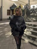 Women's Autumn New Asymmetric Scarf Short Loose Knit
