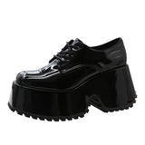 Square Head Loafers Women 2025 New Fashion Increased Front Tie Single Shoes Casual College Wind Small Leather