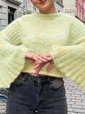 Horn Sleeves Lazy Short Sweater Ins Fall's New Fashionable Commuter Blouse Women's