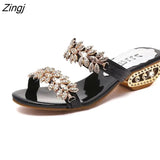 New women shoes slippers summer beach sandals Fashion women Rhinestone outdoor slippers flip flops shoes women