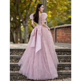 Pink Evening Dress Women's 2025 New Light Luxury Small Adult Lisson Princess Dress Bubble