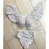 2021 One Shoulder Swimsuit Ruffle Swimwear Women Leaf Print Swimming Suit for Women Sexy biquini