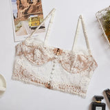 Backless Lace Camisole Women Backless Crop Top 2022 Ladies Summer Vintage Underwire Sexy Vest