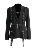Solid Color Temperament Suit Jacket Woman 2025 Summer New Fashion Personality Design Style With Waist Display Thin