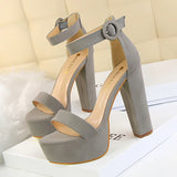 Zingj Thick Heel Super Skinny High Heels Sexy Nightclub Women's Shoes Waterproof Table Open Toe