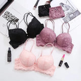 Pink Sujetador Transparente Panties And Bra Set Underwear Set Women Japanese Fashion