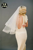 Cheap Wedding Veil Without Comb one layer Bridal Veils Ivory White Champagne