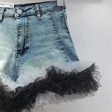 Denim Frill Trim Short- Outfit