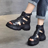 Spring And Summer 2025 Sandals Women's Platform Hollow Out Sandals Rome Sandals Open Toe High Top Women's