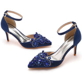 Cm Fine Heel Large-Size Sandals Banquet Women's Shoes Water Drill Tips High Heel Sandals And Sandals Dress Dress Long