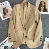 Zingj Yellow Suit Jacket Female 2024 Spring And Autumn New Leisure Temperament Spring And Autumn Fried Street Small Suit