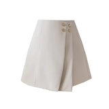 / Summer 2025 New Korean Version Of A-Line Skirt Pants Versatile Metal Button Wide-Leg