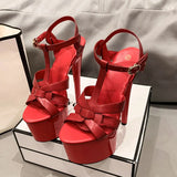 Zingj Waterproof Platform 2023 Summer And Autumn Fashion New Hollow Out Thin Heel Ultra High Heel Casual Fashion Sandals Women's Singles
