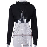 Summer New Women's Wear, Short Personality Sweaters, Street Hot Girls, Chain-Trimmed