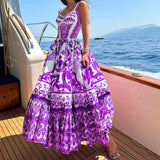 Spot 2025 Spring And Summer New Female Fashion Temperament Large Long Print Halenders