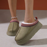 Autumn And Winter New Snow Boots Women's Short Tube Thick Soles With Plush To Keep Warm And Leisure With Large Size Cotton