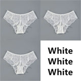 Sexy Women Lace Panties Underwear Seamless Transparent Panties Thongs Low Waist Hollow Briefs Solid Female Panty