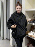 Black Hooded Storm Suit Female 2024 Spring And Autumn New Korean Version Of Small Hot Style Casual Loose Sports Coat-Outfit