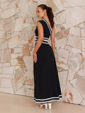Zingj Summer New Women's Temperament Elegant Diagonal Lace Splice Dress