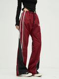 Zingj Casual Sports Pants Female Summer Thin Straight Tube Wide Legs Loose Versatile Speed Dry Overalls Red