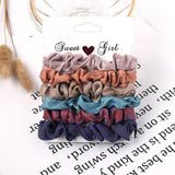 Set Scrunchies Hair Ring Candy Color Hair Ties Rope Autumn Winter Women Ponytail Hair Accessories 4-6Pcs Girls Hairbands
