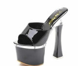 Zingj Foreign Keys Hate Day High Nightclub Super High Heels Sandals Women's Work Shoes Runway Show Pole Dancing Shoes Crystal