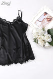 Korean Fashion Silk Women Camis Streetwear Satin Sexy Tops Lace Sleeveless White Female Tank Tops XXXL/4XL White
