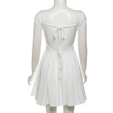 Short Sleeve Backless Mini Dress- Outfit