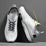 Leather Men Running Shoes For Women Sping Breathable Walking Athletic Sport Shoes Designer Comfortable Jogging