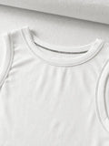 Stitched Detail Ribbed Crop Tank Top- Outfit