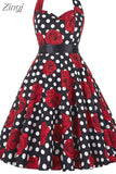 Women Polka Dot Dress Big Swing Vestidos Retro Robe Casual Prom Rockabilly Party Dress 50s 60s Pinup Vintage