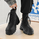 Zingj Style Vintage High-Top Leather Shoes 2023 New Locomotive Boots Autumn