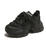 2025 New Simple Net Red Soft Bottom Dad Shoes Thick Bottom Small Tall Muffin Casual Shoes High