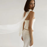 Autumn Fashion Trend Women's New One-Word Shoulder-To-Shoulder Umbilly Solid Color With A Small