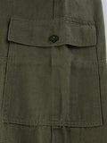 Pocket Patched Straight Cargo Jeans- Outfit