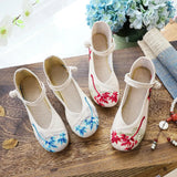 Zingj Fei Bamboo Retro Buckle Ancient Style Hanfu With Embroidered Cloth Shoes Spring And Autumn Women's Single