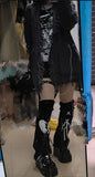 Punk Gothic Cardigan Women Vintage Grunge Loose Ripped Sweaters Cross Knitted Coat Y2k Streetwear Harajuku