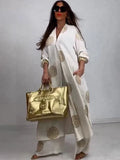 Summer New Elegant Sexy V-Neck Top + Printed Wide Leg Pants Two